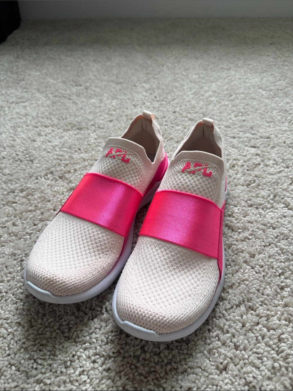 APL TechLoom Slip-On Sneakers in Pink and Cream size 7